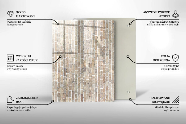 Copri fornello cucina Muro di mattoni luminosi