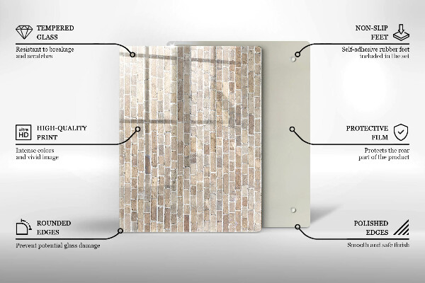 Copri fornello cucina Muro di mattoni luminosi