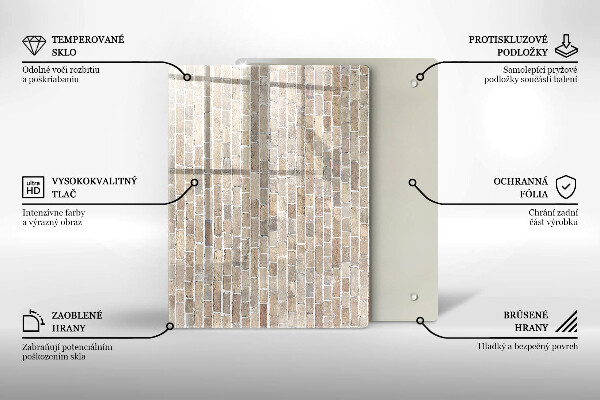 Copri fornello cucina Muro di mattoni luminosi