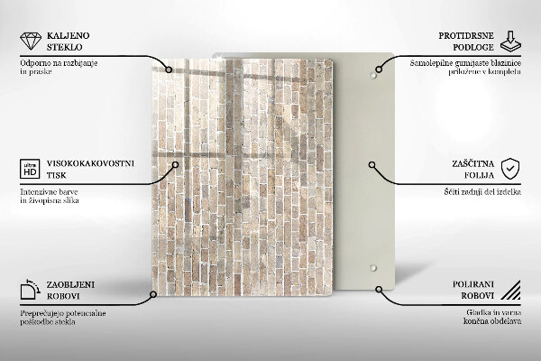 Copri fornello cucina Muro di mattoni luminosi