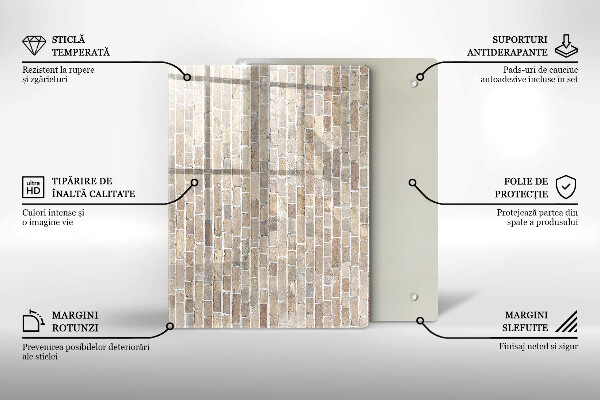 Copri fornello cucina Muro di mattoni luminosi