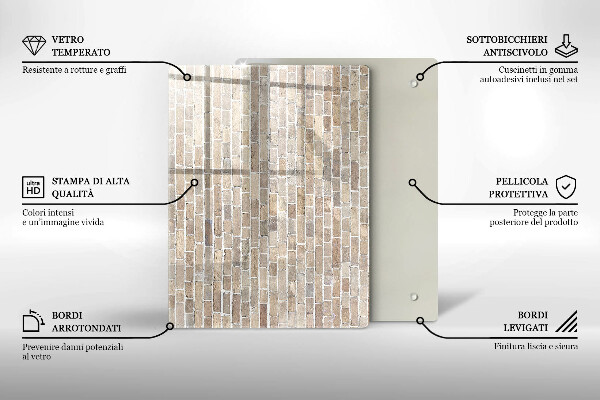 Copri fornello cucina Muro di mattoni luminosi