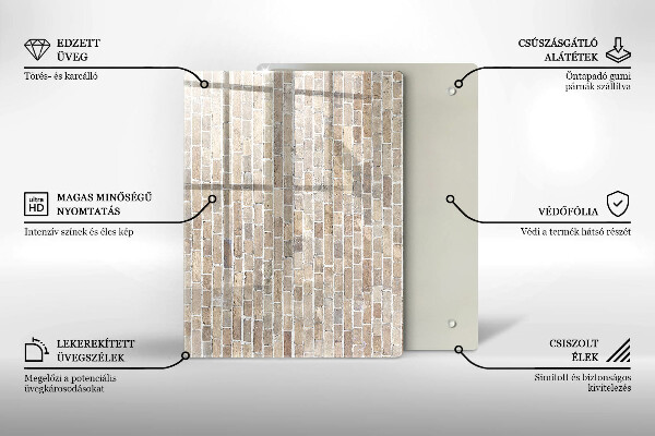 Copri fornello cucina Muro di mattoni luminosi