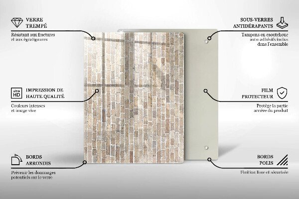 Copri fornello cucina Muro di mattoni luminosi