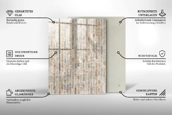 Copri fornello cucina Muro di mattoni luminosi