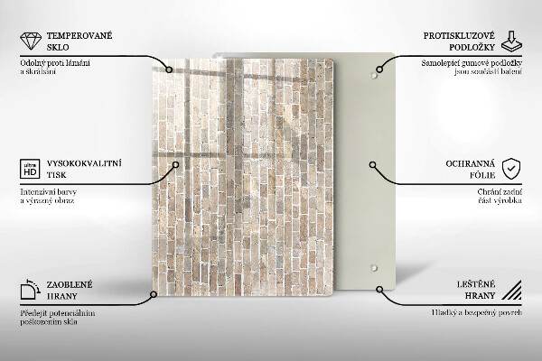 Copri fornello cucina Muro di mattoni luminosi