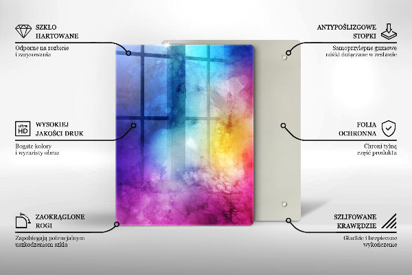 Copri fornello cucina Spruzzi di acquerello arcobaleno