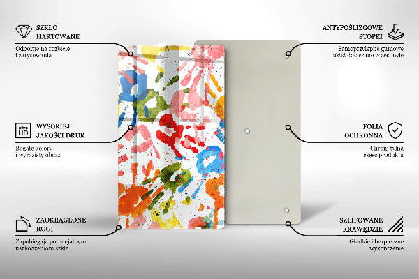 Copri fornello cucina Tracce delle mani dei bambini