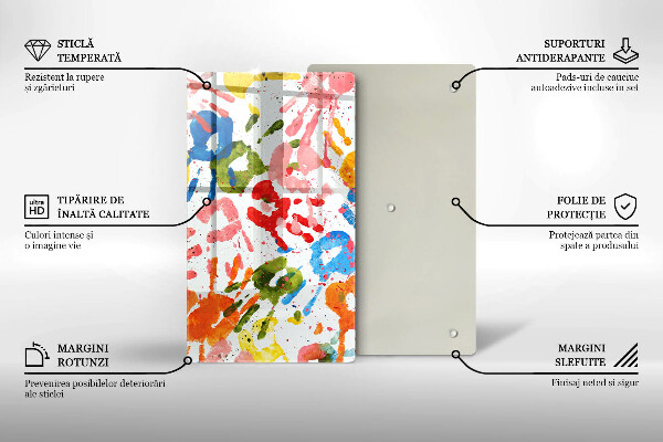 Copri fornello cucina Tracce delle mani dei bambini