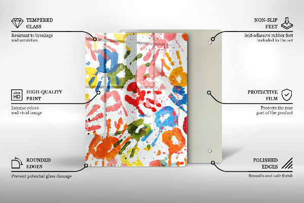 Copri fornello cucina Tracce delle mani dei bambini