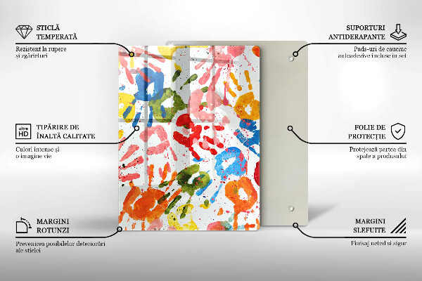 Copri fornello cucina Tracce delle mani dei bambini