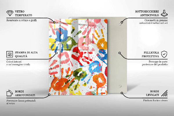 Copri fornello cucina Tracce delle mani dei bambini