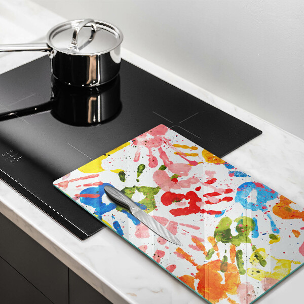 Copri fornello cucina Tracce delle mani dei bambini