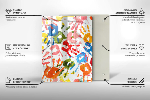 Copri fornello cucina Tracce delle mani dei bambini