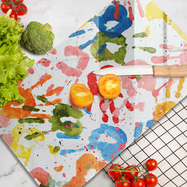 Copri fornello cucina Tracce delle mani dei bambini