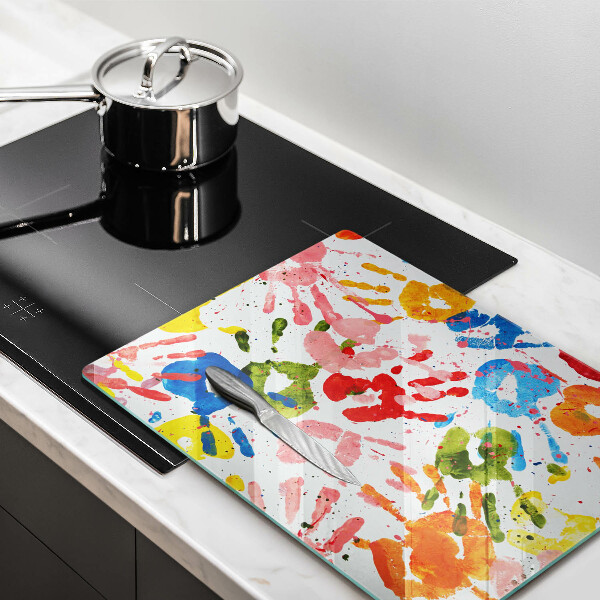 Copri fornello cucina Tracce delle mani dei bambini