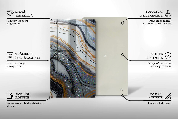 Copri piano induzione roccia con oro