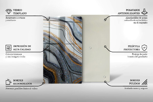 Copri piano induzione roccia con oro