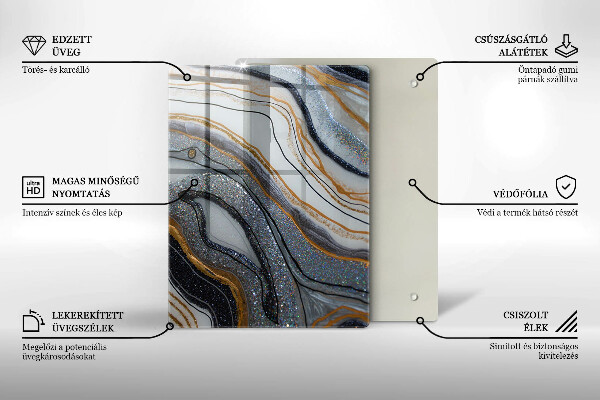 Copri piano induzione roccia con oro