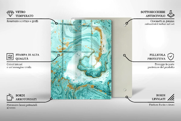 Copri piano induzione Astrazione blu