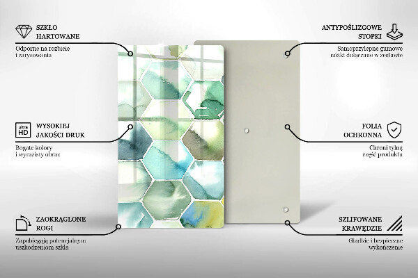Copri piano induzione Esagoni dell'acquerello