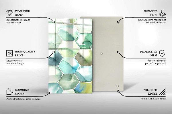 Copri piano induzione Esagoni dell'acquerello