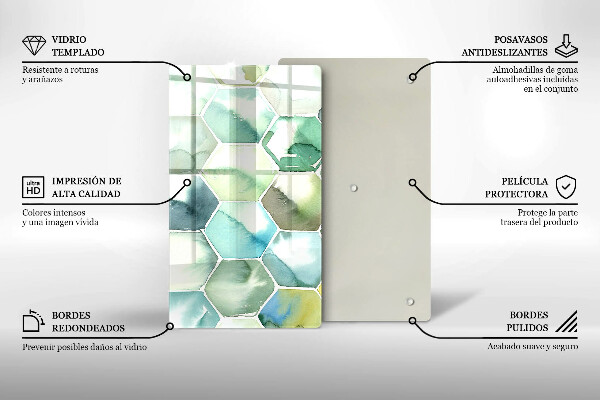 Copri piano induzione Esagoni dell'acquerello