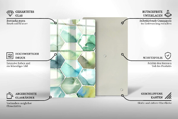 Copri piano induzione Esagoni dell'acquerello