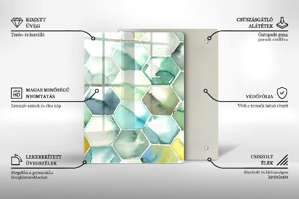 Copri piano induzione Esagoni dell'acquerello