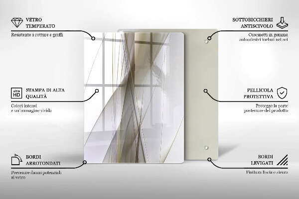 Copri piano induzione Disegno di linee astratte