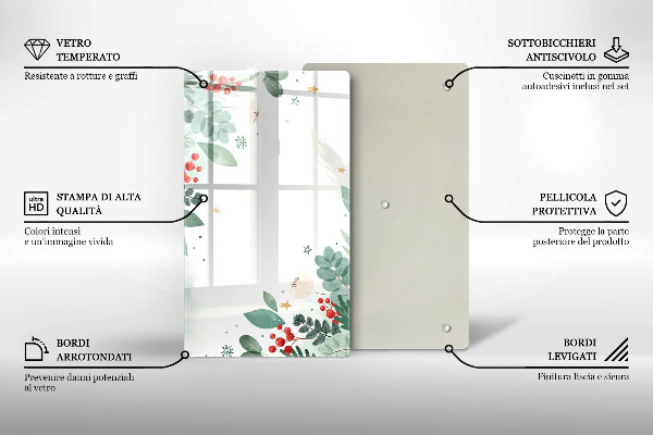 Copri piano induzione Foglie ad acquerello