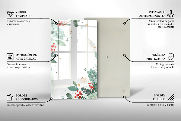 Copri piano induzione Foglie ad acquerello