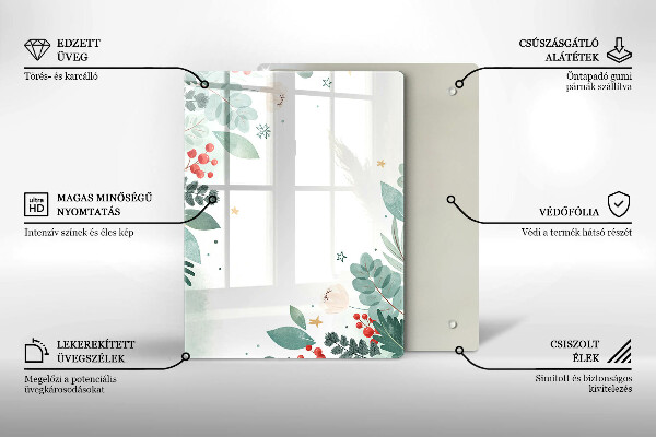 Copri piano induzione Foglie ad acquerello