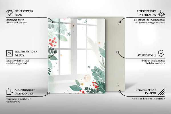 Copri piano induzione Foglie ad acquerello