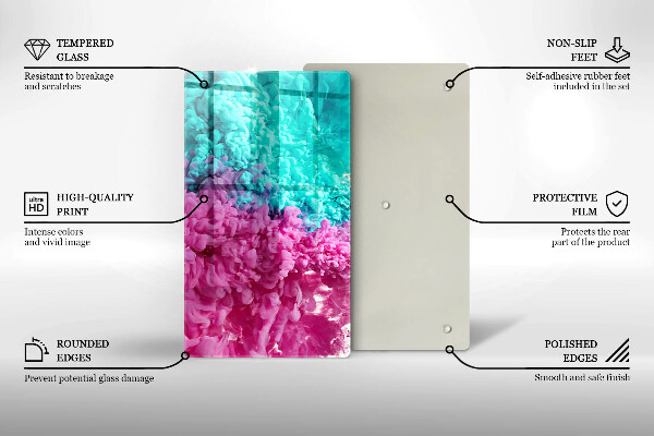 Copri piano induzione Fumo rosa-turchese