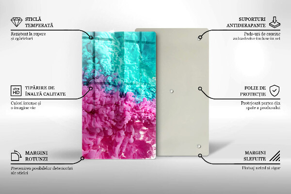 Copri piano induzione Fumo rosa-turchese