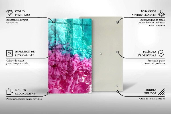 Copri piano induzione Fumo rosa-turchese