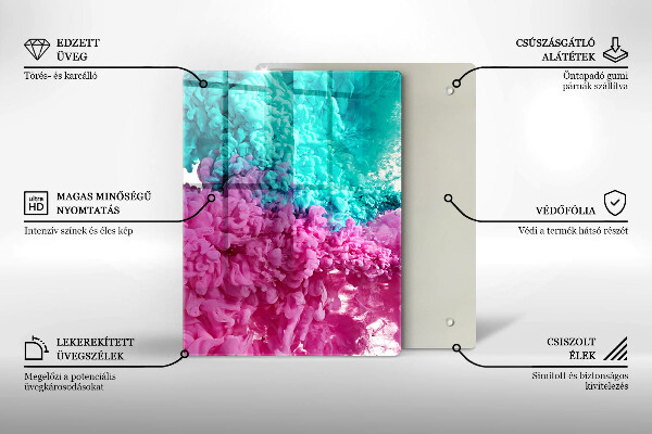 Copri piano induzione Fumo rosa-turchese