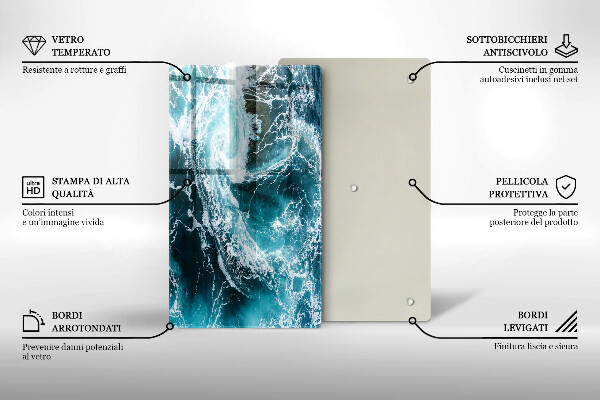 Copri piano induzione Onde d'acqua schiumose