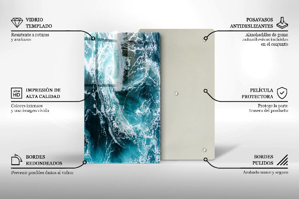 Copri piano induzione Onde d'acqua schiumose