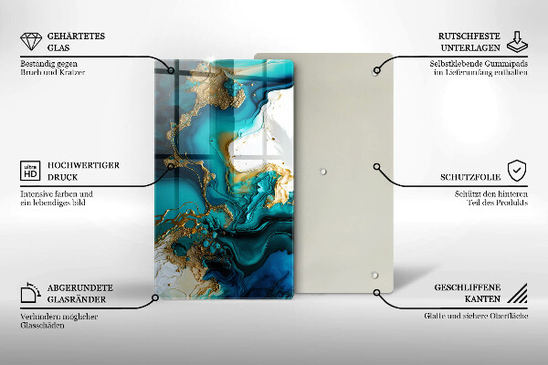 Copri piano cottura Astrazione turchese