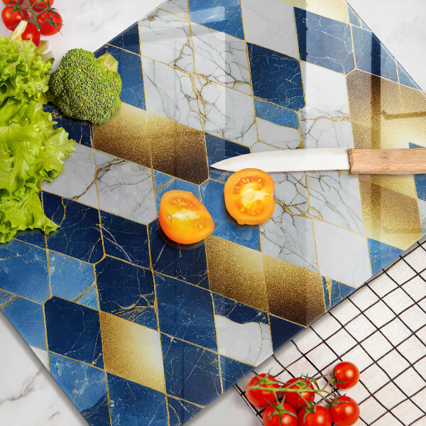 Copri piano cottura Rombi di marmo dorato