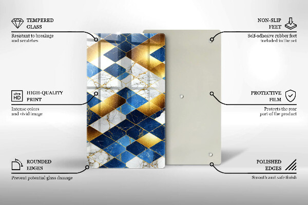 Copri piano cottura Rombi di marmo dorato