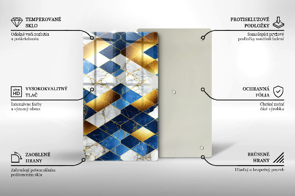 Copri piano cottura Rombi di marmo dorato