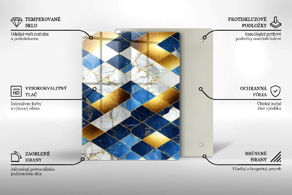 Copri piano cottura Rombi di marmo dorato