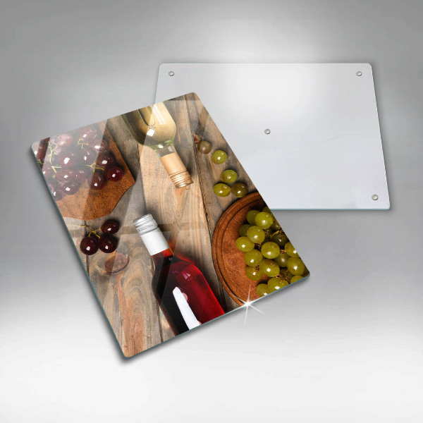 Copri piano cottura Bottiglie di vino e uva