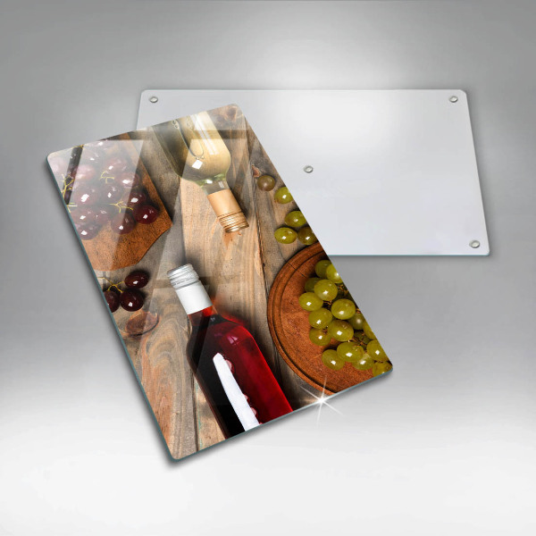 Copri piano cottura Bottiglie di vino e uva