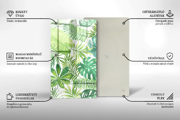 Copri piano induzione Foglie boho dell'acquerello