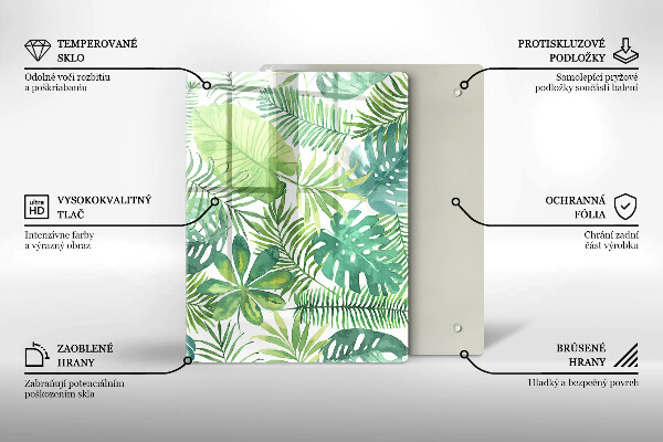 Copri piano induzione Foglie boho dell'acquerello