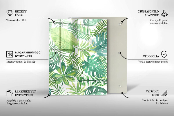 Copri piano induzione Foglie boho dell'acquerello